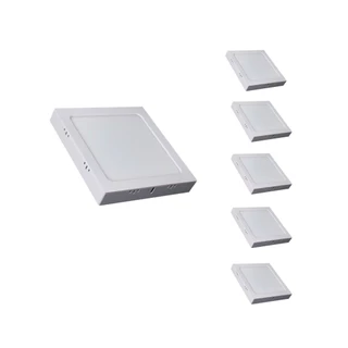 Kit 5 Painéis Plafon Luminária Led Sobrepor Quadrado Teto/Laje 12W 6500K, 18W 4000K e 6500K, 24W 6500K Bivolt Luz Branca/Fria, Neutro e Amarela - Ultraluz