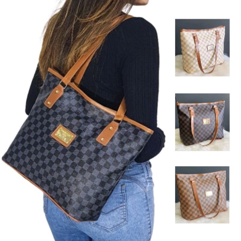 Bolsa Feminina Grande De Ombro De Lado para Faculdade Trabalho Passeio ...