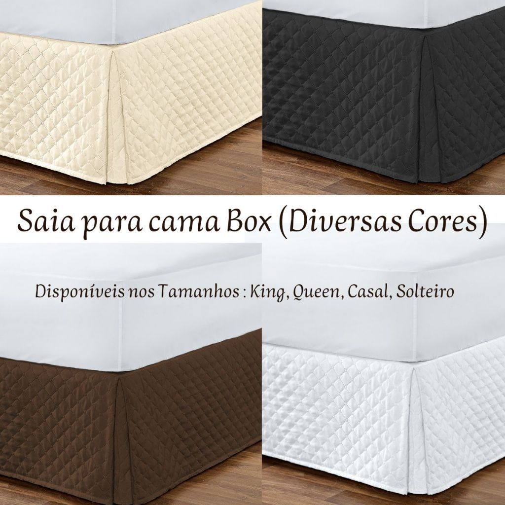 Kit 4 Saia Cama Box Ajustável aos tamanhos King Size Queen Casal