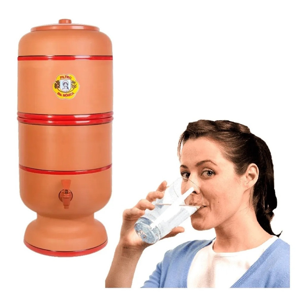 Filtro Água de Barro Santa Mônica 6 litros (3litros na parte Inferior e 3 Litros na Parte Superior)