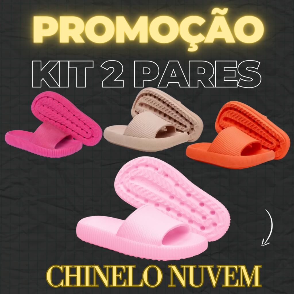 Kit 2 Pares De Chinelo Nuvem Feminino macio