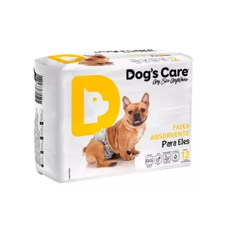 Fralda higiênica cães Pet descartável para cachorro Macho GG kit 12 unidades Dogs care