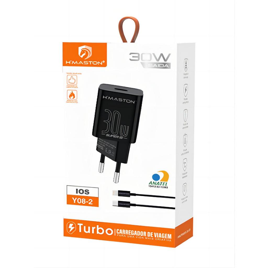 Carregador Fonte De Tomada Turbo Usb-c Saída 30w Y08-2