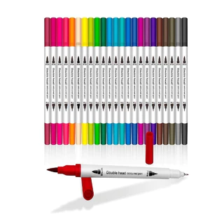 Kit /12/24/36/48 cores Canetas Coloridas Para Canetas Marcadores Com Ponta Dupla