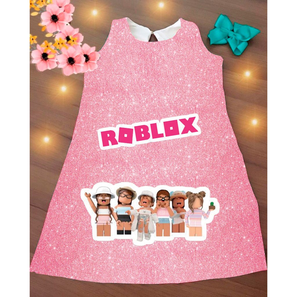 Camiseta Roblox Para Crianças De Verão Feminina Casual Streetwear