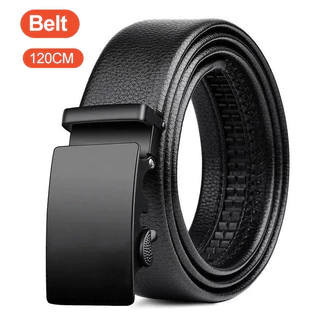 Cinto Preto Masculino De Couro Social Fivela Automática Metal Cinto Executivo Homens De Alta Qualidade 120cm Cinto De Couro Negócios