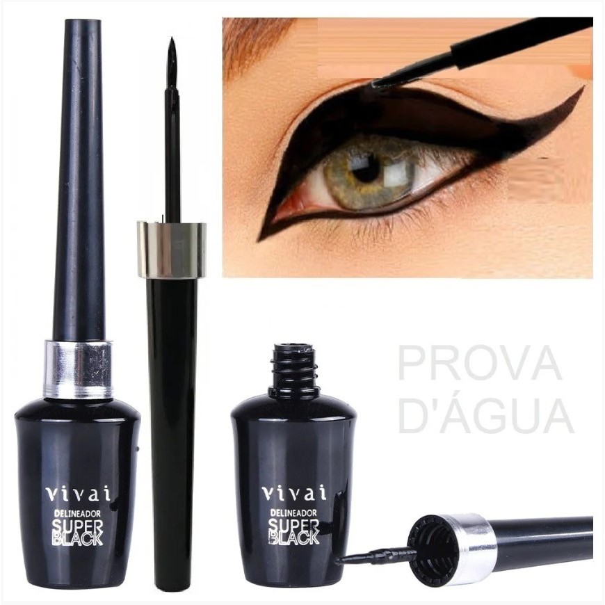 Vivai Delineador Líquido a Prova D´água Super Black 2182.1.1 | Shopee ...