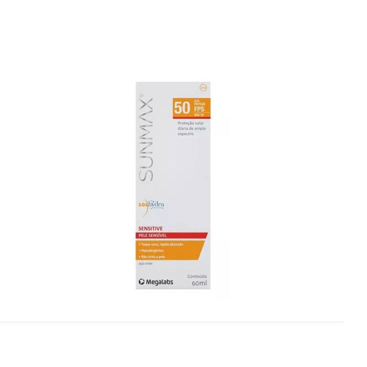 Protetor Solar Sunmax Fps50 Sensitive De 60ml Toque Seco | Shopee Brasil
