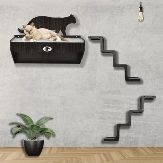 Playground Suspenso de Gatos Brinquedos de Parede Promoção + Kit 2 Escadas