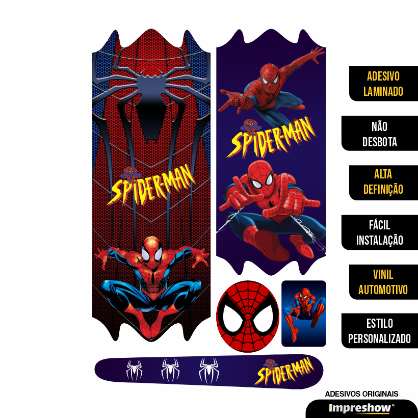 Cartela Adesivo Homem aranha spiderman Infantil Para Bicicletas - Bike ...