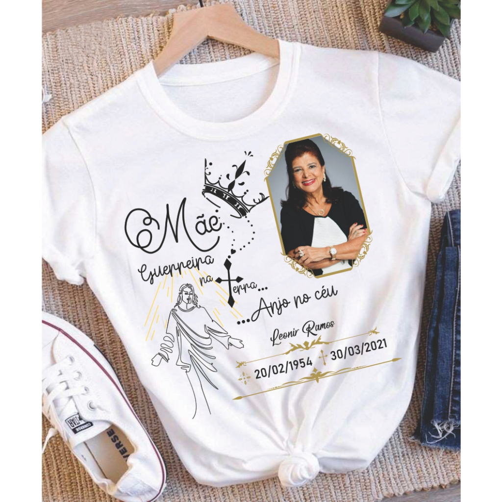 Camiseta Personalizada Com Foto Para Velório Finados Póstumo