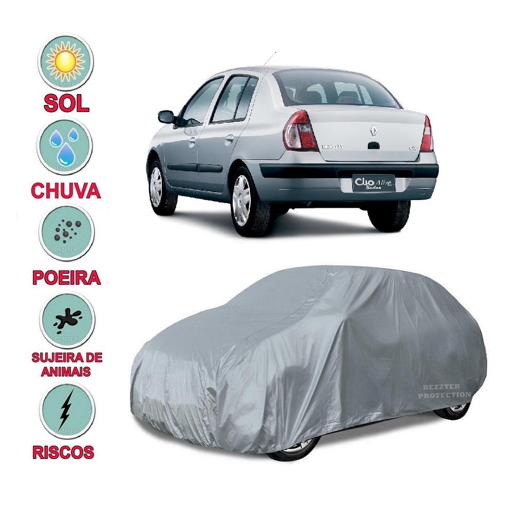Capa cobrir carro Renault Clio Sedan 100% Impermeável Proteção Total Bezzter