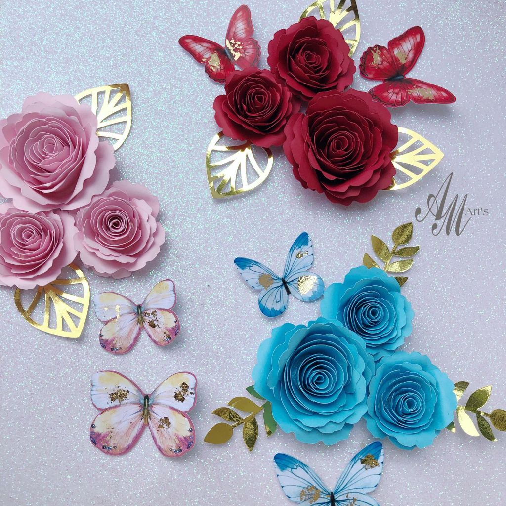 Bolo infantil borboletas / flores de papel realista / Bolo listrado rosa /  Bolo 4,5kg / chantininho 