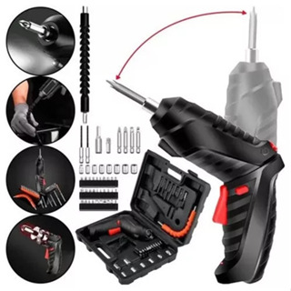 Parafusadeira Sem Fio Recarregavel Bivolt Black Edition 250RPM com Maleta + Acessórios
