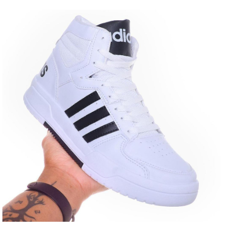 Tênis bota basqueteira Add - Masculina Preto branco, branco Preto