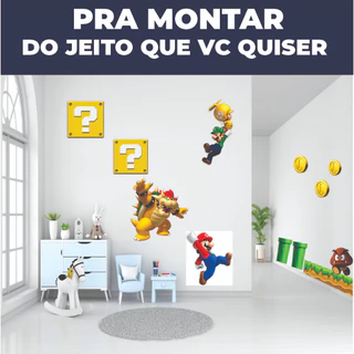 Adesivo Parede Quarto Infantil Super Mario Bros