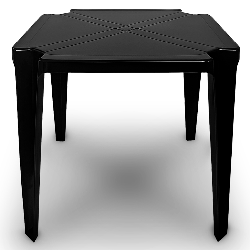 Mesa de Plástico Quadrada Preta Bar área gourmet festa churrasco