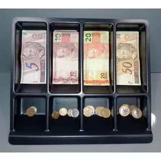 PORTA NOTA CÉDULAS E MOEDAS PRETO PARA GAVETAS