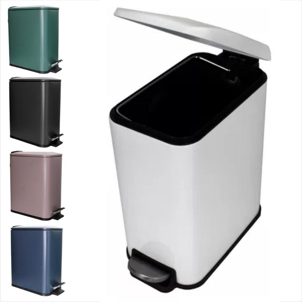 Lixeira 5 Litros Em Inox Com Tampa E Pedal Slim