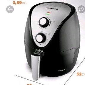 Fritadeira Air Fryer Mondial Family-IV - 3,5 Preto AF-30-1-1500 W-110 V