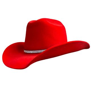 Chapéu Country Cowboy Cowgirls Vermelho Rodeio Feminino
