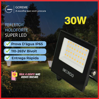 Refletor Led ECO 30W Branco Frio 6500K (Luz Branca) | Verde (Luz Verde) IP65 | Luz Econômica | Pronta Entrega