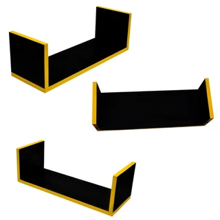Kit 3 Prateleiras U 45/55/65 Mdf Sala Quarto Gamer Decorativo Nicho Estante