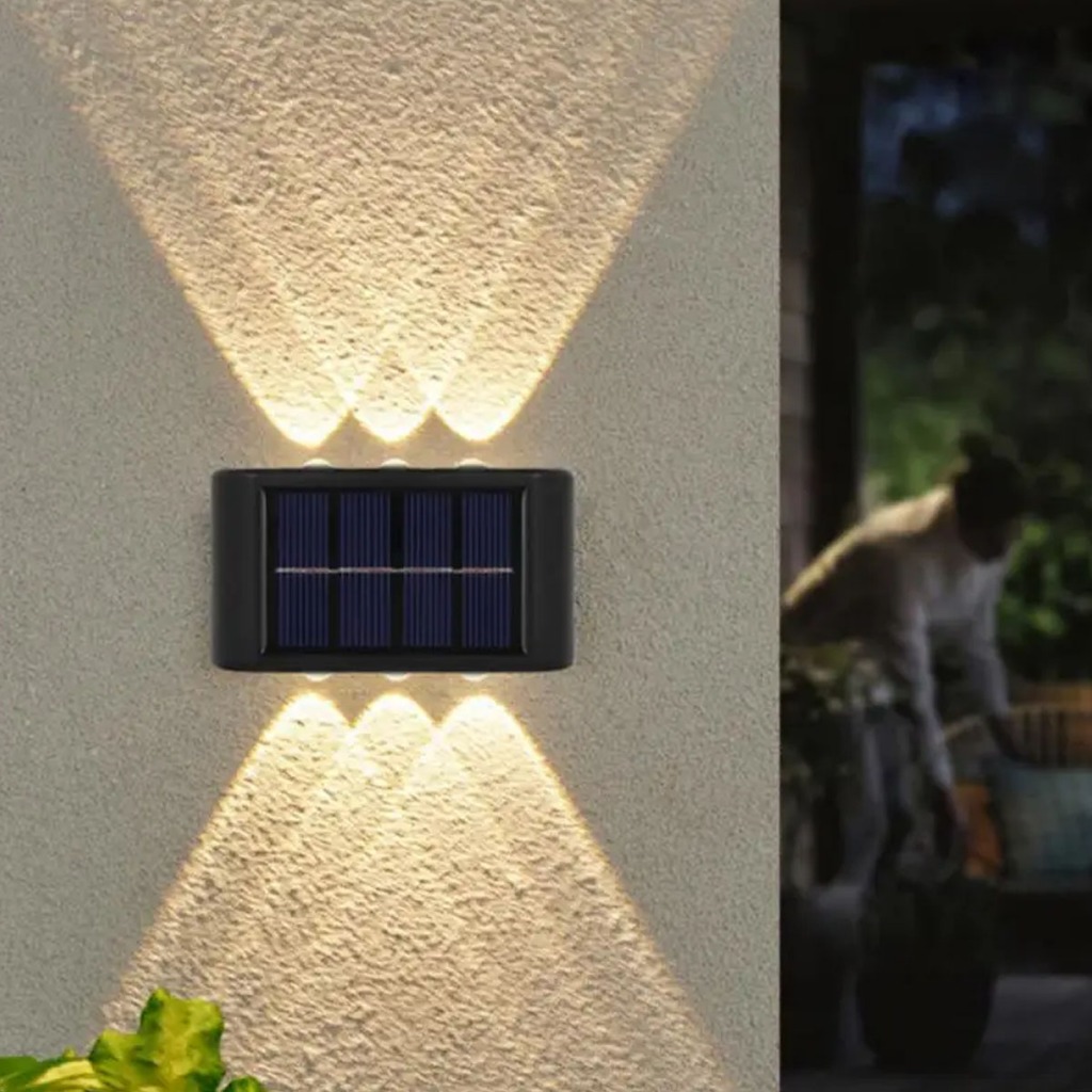 Luz Solar Led Parede Prova Água Descoraçao Jardim Casa