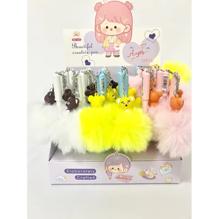 CANETA de gel fofa divertida de POMPOM URSO Pelúcia de ponta fina 0,5mm