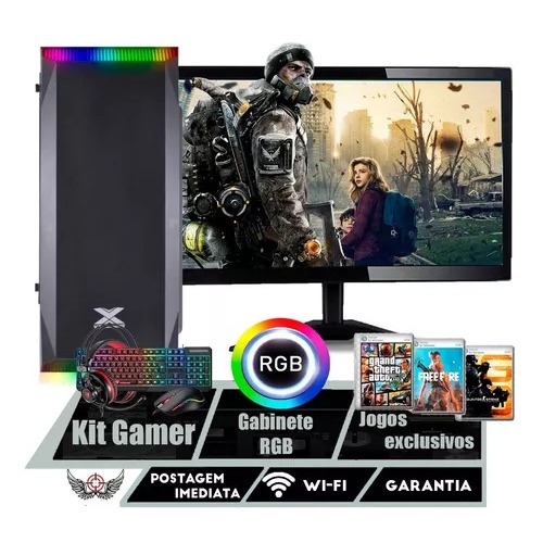 Pc Gamer Streamer I5 16gb Ssd Monitor + Kit Gamer Full Hd | Shopee Brasil