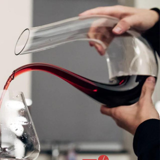 Decanter Decantador Vinho Aerador Separador de Vinho Vidro Cristal Em U 1L  com Gift Box | Shopee Brasil