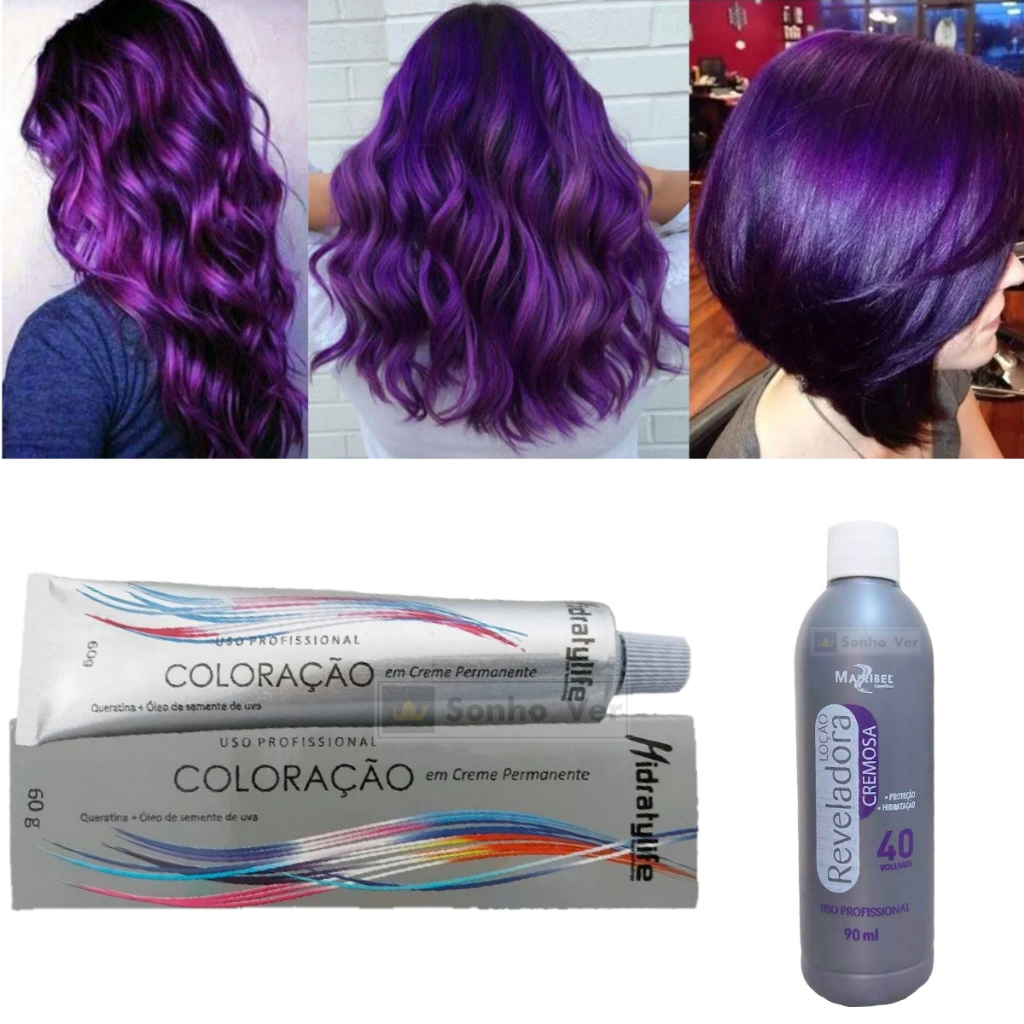 Kit Para Pintar Cabelo Violine Roxo Intenso Com 1 Tinta N° 66.226 ...