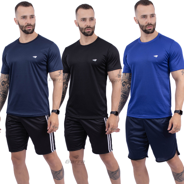 Kit 3 Camisetas Dri Fit Masculina Manga Curta Fitness Para Treino Academia e Corrida