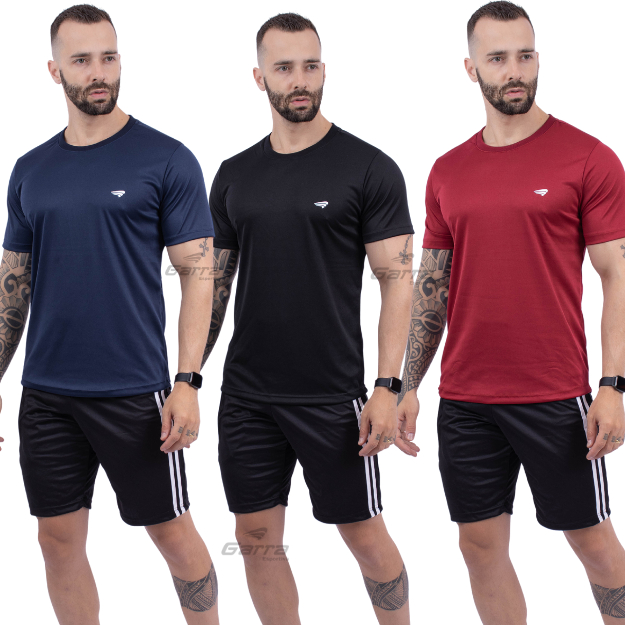 Kit Roupa Fitness Masculina Preto 4 Peças Treino Frio - Escorrega