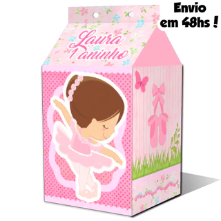 10, 20, 30 ou 40 caixa milk personalizada bailarina kit festa de aniversário (envio rápido)