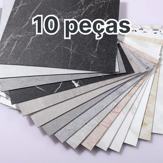10 PEÇAS - Painel Placa Para Parede E Piso Chão Auto Adesivo 30cm x 30cm Impermeável Mármore Várias Estampas
