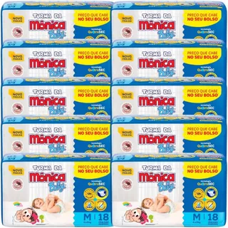 Fraldas Descartáveis Turma Da Mônica Baby Tam M - 10 Pacotes