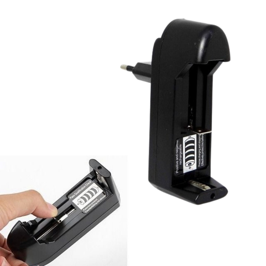 Carregador Bateria Pilha Recarregável de 3,7V 18650 16340 14500 Bivolt Para Lanterna Tatica