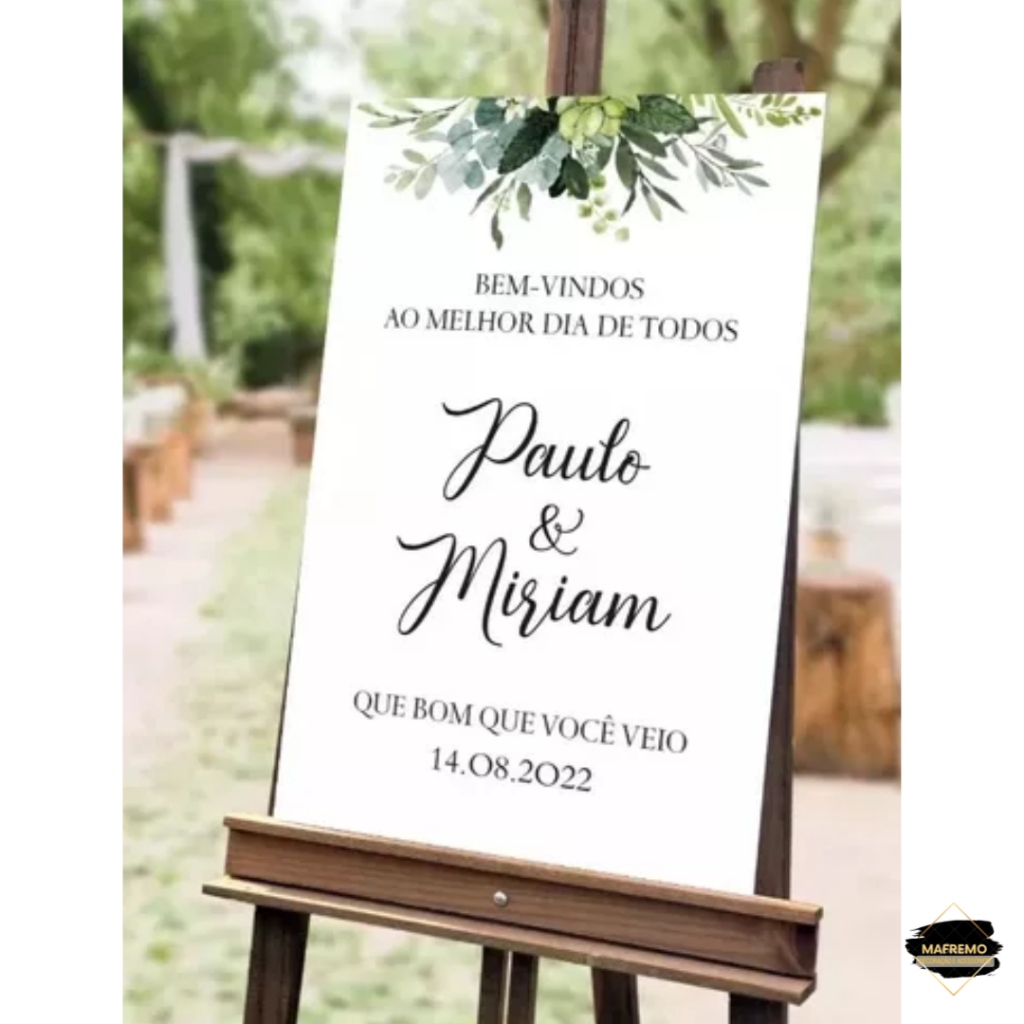 Placa Entrada Recepção Casamento Bem-vindo Personalizada com o nome do casal Festa Promoção 40x60