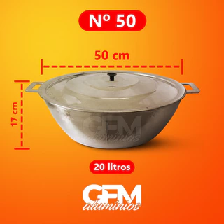 Tacho de 50 cm em Alumínio Fundido batido: Qualidade Premium