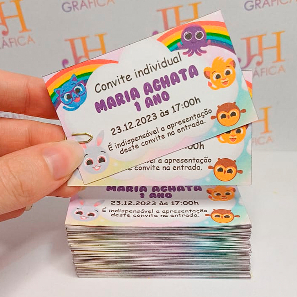 Convites Individuais Bolofofos Personalizados Mini Clips Dourados I Tam 6x5cm Shopee Brasil 0349