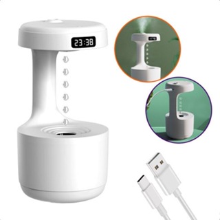 Umidificador De Ar Difusor Anti Gravidade Gotas De Água Que Sobe Aromatizador Com Relógio Led Bivolt 110/220v