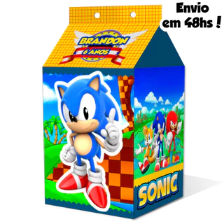 10, 20, 30 ou 40 caixa milk personalizada sonic kit festa de aniversário (envio rápido)