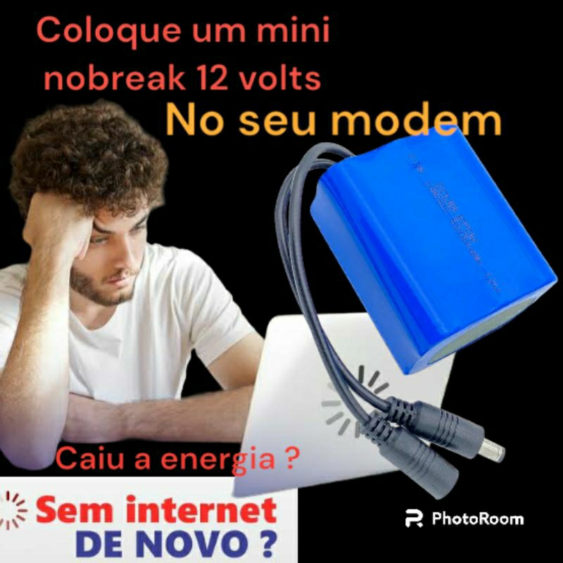 Mini nobreak 12 volts bateria para ligar seu modem ou roteador não fique sem internet