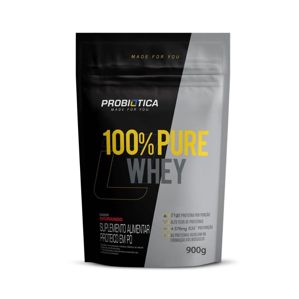 100% Pure Whey Protein Concentrado Refil 900g Probiótica