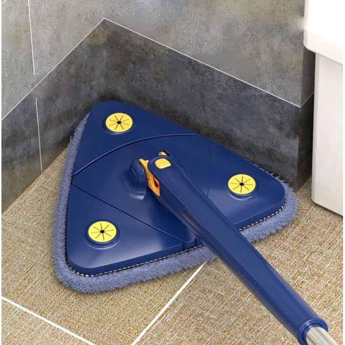 Esfregão Triangulo Mop De Limpeza Ajustável Giratória 360°