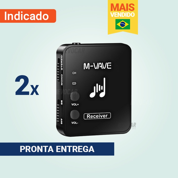 2x Receptores Avulsos M-VAVE WP-10 Receiver Para Monitor De Fone De Ouvido Sem Fio De 2.4GHz