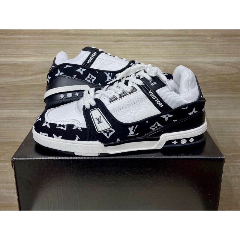 LV Trainer Sneaker White 1A8100  Black trainer shoes, Sneakers, Swag shoes