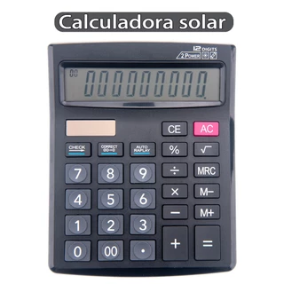 Calculadora Mesa Comercial Escritório Grande 12 Dígitos Solar e Pilha PRETO CCD9808 em Oferta na Shopee