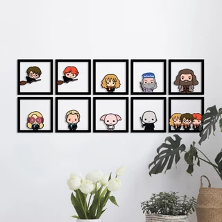 Kit 10 Quadros Harry Potter MDF Vazado Quadro decorativo Placa 3D